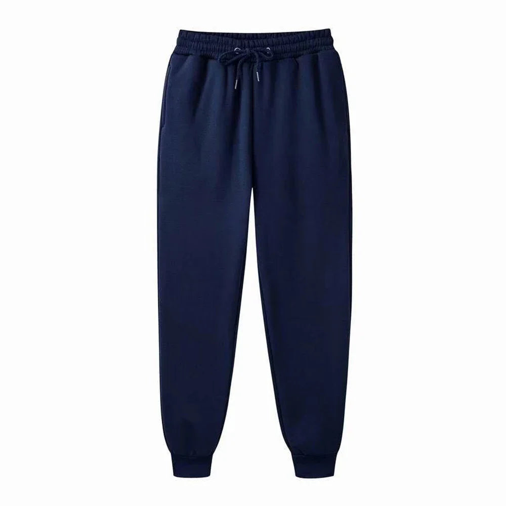 Men's Sweatpants - Spring Autumn Fleece Sport Pants with Drawstring & Pockets, Oversized Casual Trousers