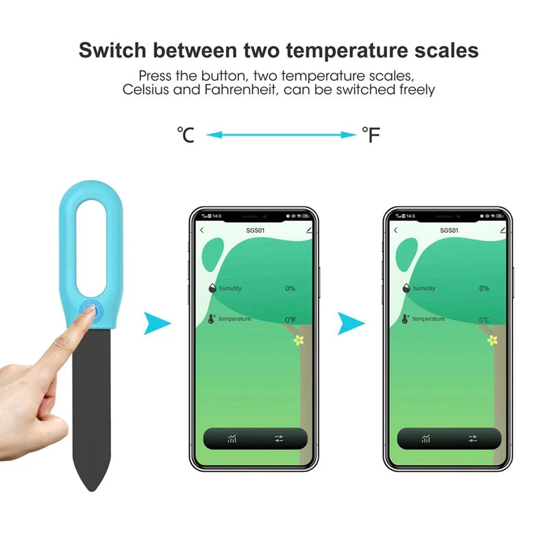 WiFi Zigbee Smart Soil Tester – Bluetooth Moisture, Humidity & Temperature Sensor with Mobile App for Real-Time Plant Monitoring