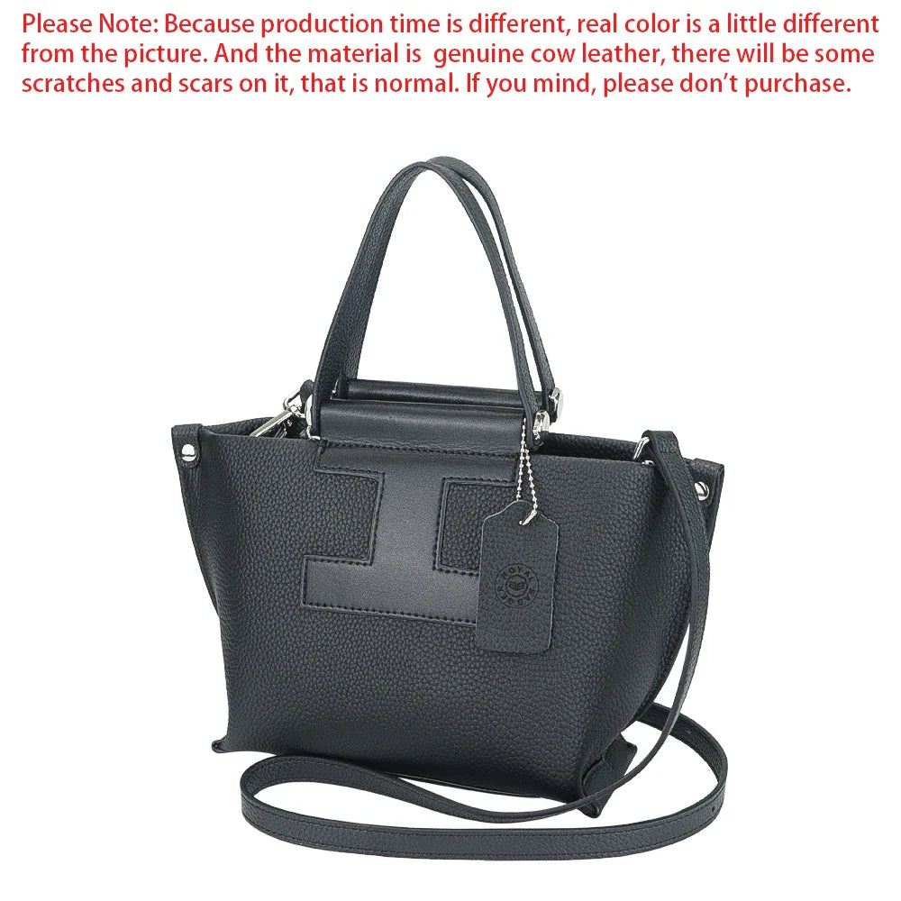 Royal Bagger Top-Handle Genuine Leather Handbag for Women – Trendy Casual Crossbody Bag with Adjustable Shoulder Strap 1859