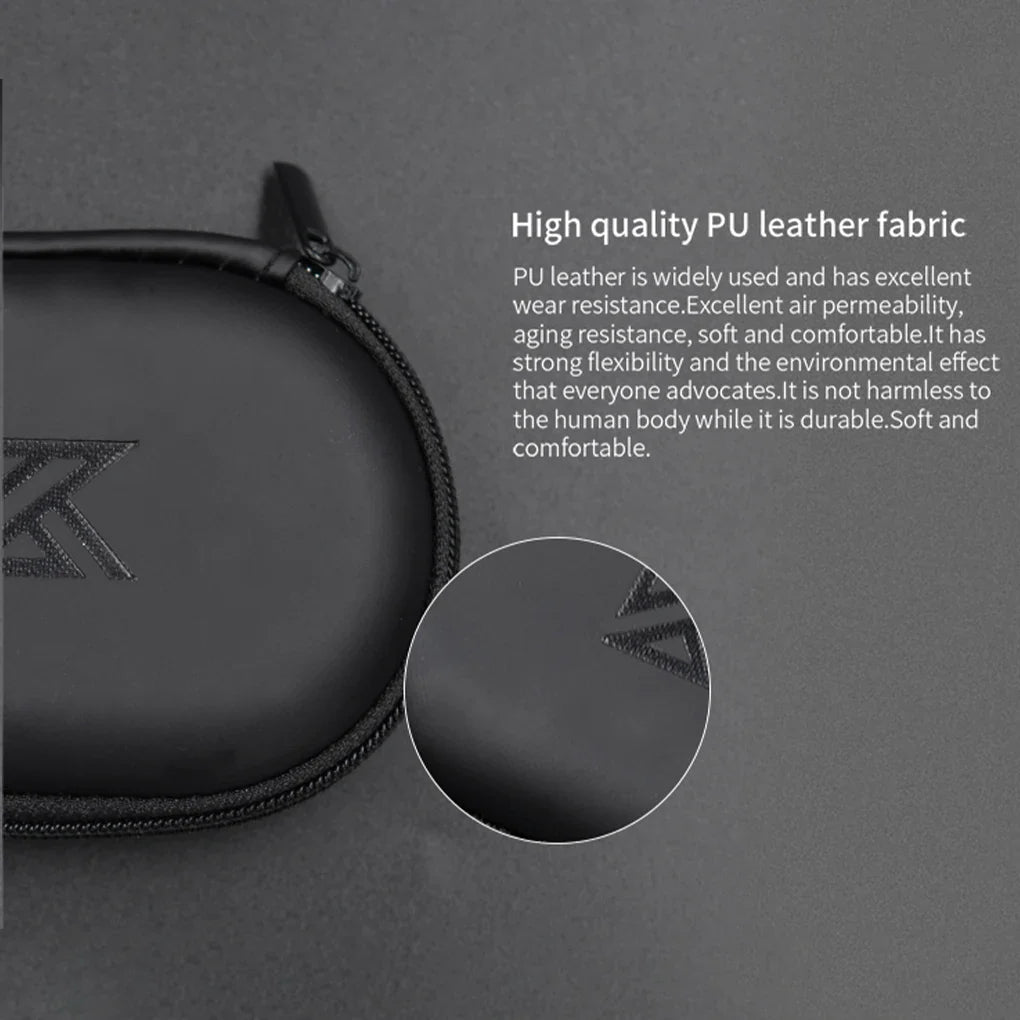 KZ Earphone Case – Portable EVA Zipper Headset Storage Box with Logo, Square Compression Organizer for Headphones