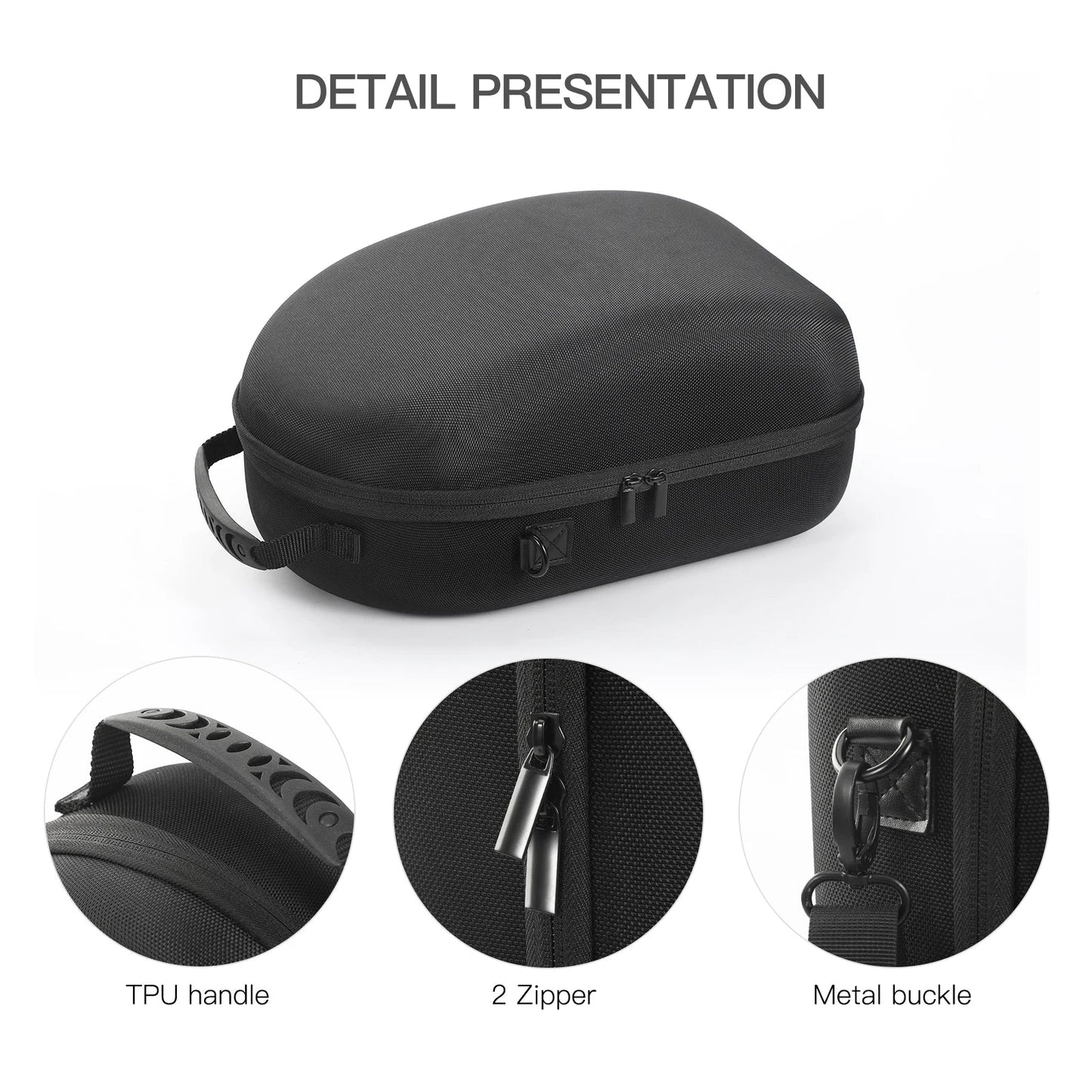 Meta Quest 3 VR Headset Hard EVA Carrying Case with Shoulder Strap – Travel Storage Bag for VR Accessories