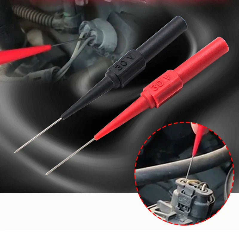 30V Car Diagnostic Tip Probes – Auto Multimeter Test Leads, Extension Back Piercing Needle Tips for Mechanical Tools