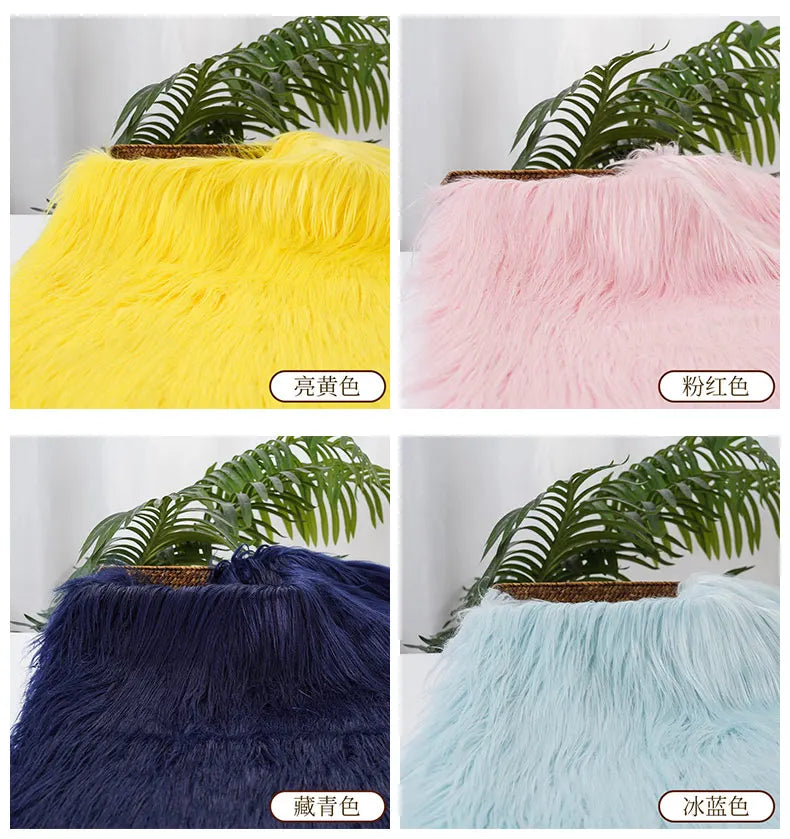 25x45cm Long Hair Faux Fur Fabric — DIY Animal Suit, Doll Hair, Beard Craft Material for Patchwork, Garment Sewing Accessories