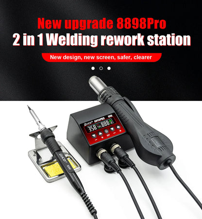 JCD 8898 2-in-1 Soldering Station 750W – Soldering Iron & Hot Air Gun for BGA SMD Phone Repair & Welding