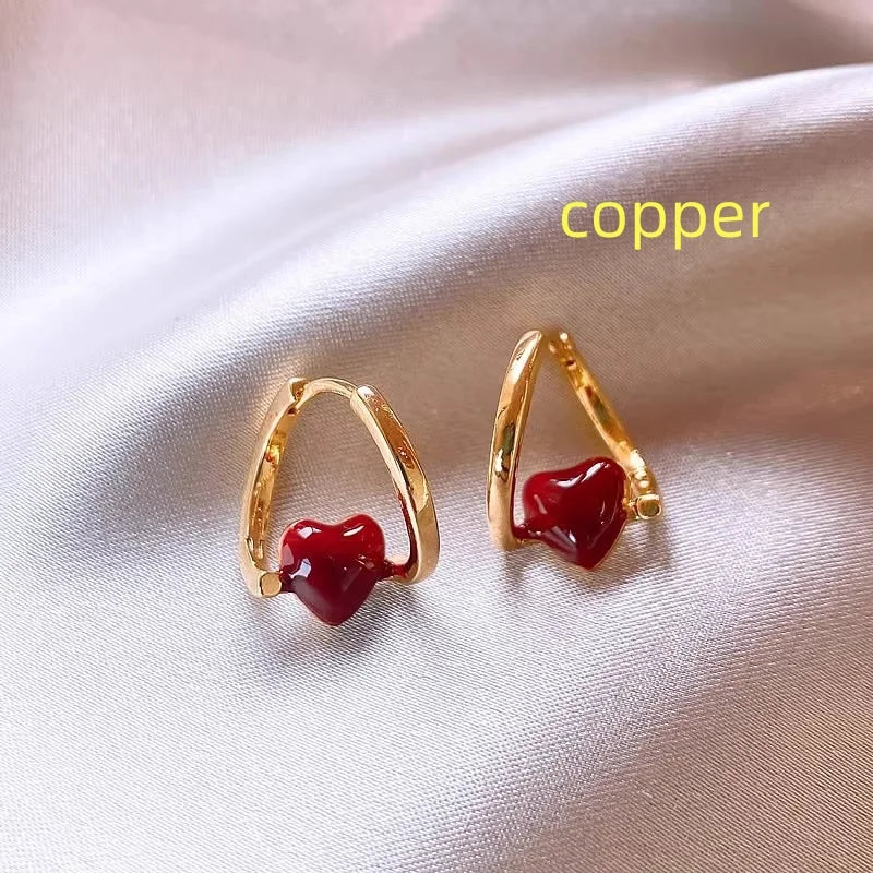 French Retro Drop Earrings – Glazed Semi-Circular Zircon Inlaid Luxury Earrings for Women, Perfect Party Jewelry