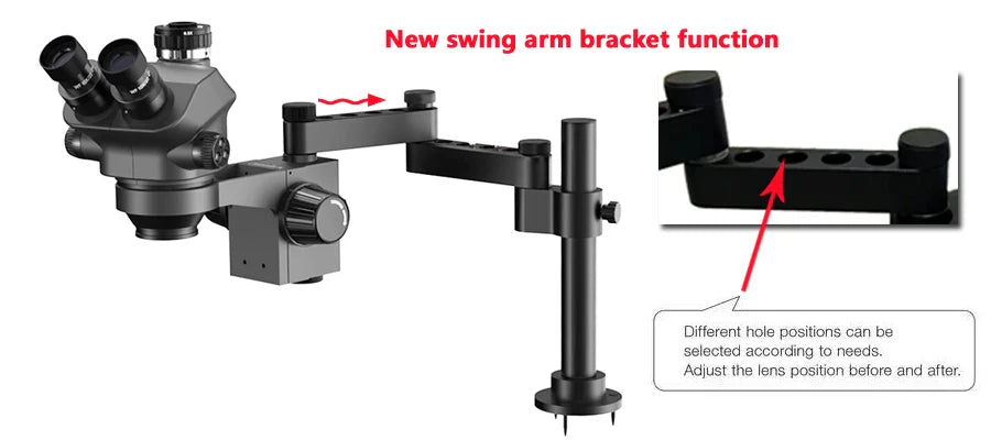 3.5-200X Simul-Focal Stereo Trinocular Microscope Set – 4K/2K/1080P HDMI VGA USB Camera, Clamp & Folding Extension Base
