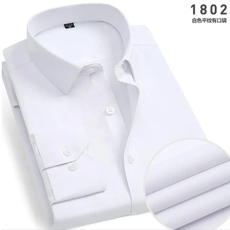 Men's Striped Long Sleeve Shirt - Slim Fit Wrinkle-Resistant Business Casual Shirt for Spring