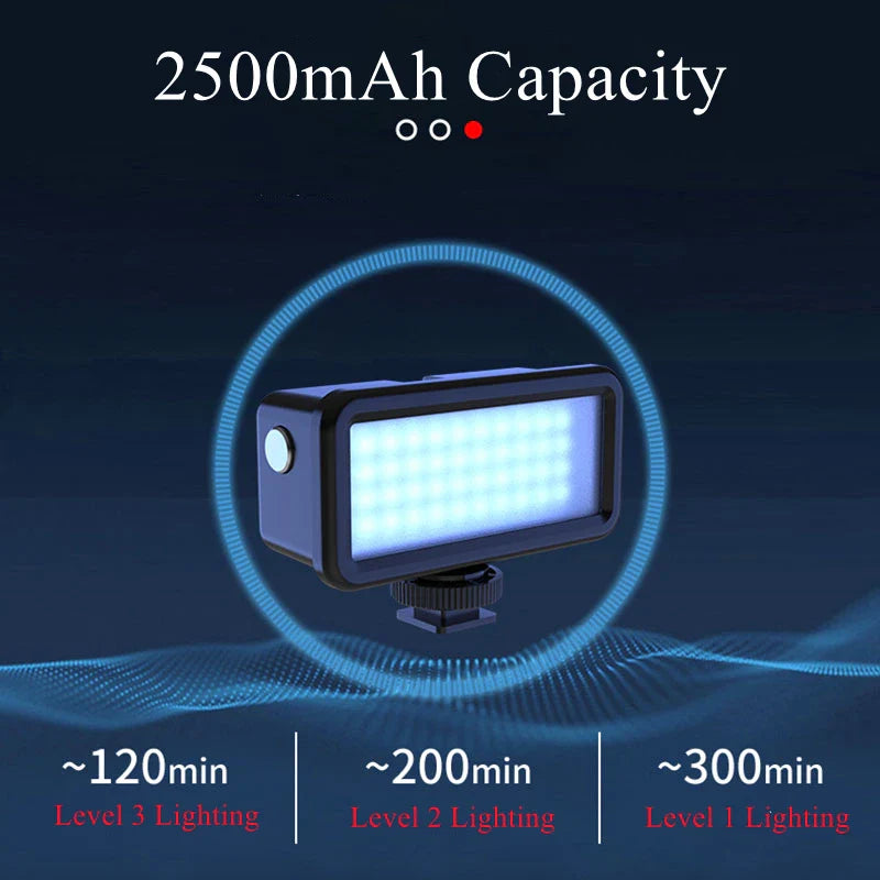 40M Underwater Waterproof LED Fill Light for GoPro HERO 11/10/9 & DJI OSMO Action 3 – Diving Camera Lighting Accessory