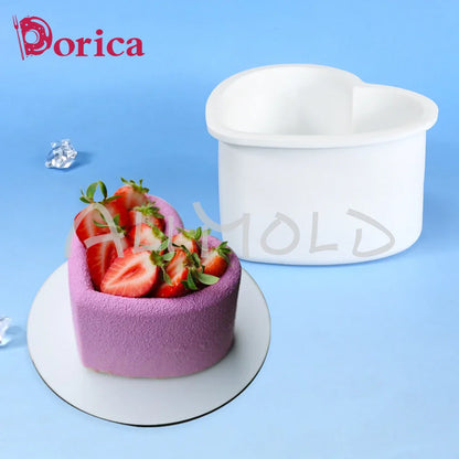 Dorica Silicone Baking Mold — Round, Heart, Star & Square Bento Cake, Chocolate, Mousse, Soap & Candle Moulds for Kitchen Bakeware
