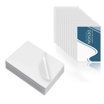 100 Pack Clear Thermal Laminating Sheets — 2.6x3.7 Inch 60Mic Waterproof Film for Business Cards & Office Use