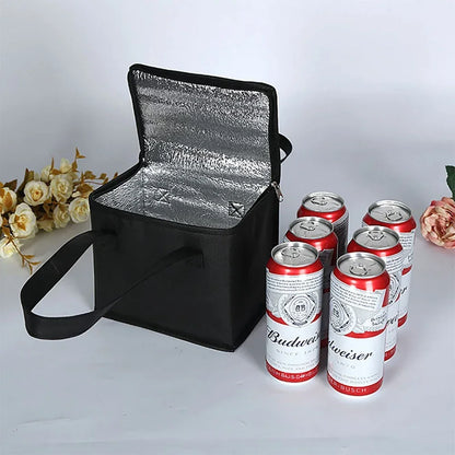 Portable Insulated Lunch Cooler Bag – Folding Thermal Food & Drink Carrier for Picnic and Beer Delivery