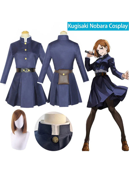Anime Jujutsu Kaisen Cosplay Costume — Kugisaki Nobara Tattoo Girl’s Full Uniform Dress Set