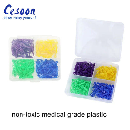 200pcs Disposable Dental Tooth Gap Wedges – 4 Sizes with Hole for Dentist & Oral Care