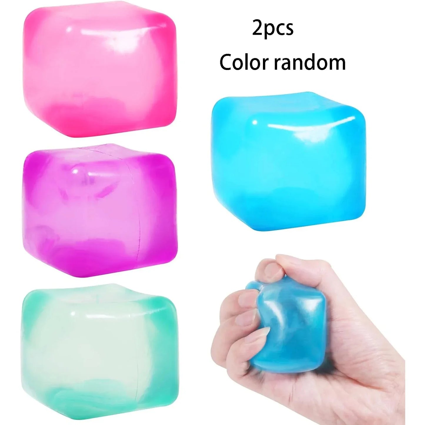 High-Density Gel Ice Cube Stress Ball – Square Squishy Sensory Toy for Anxiety Relief & Decompression Squeeze Toy