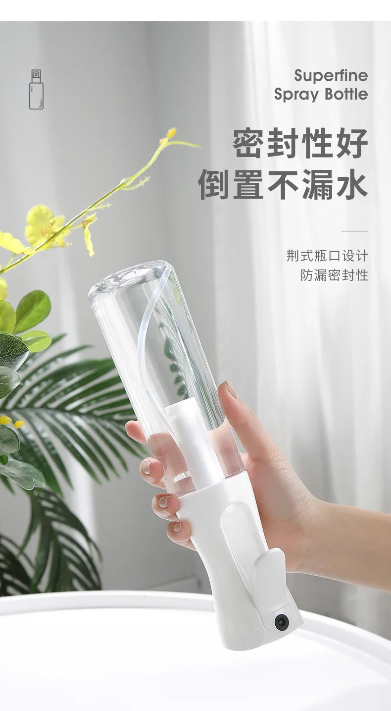 Refillable Hair Spray Bottle – 200/300/500ml Continuous Mist Water Sprayer for Salon & Home Hair Care