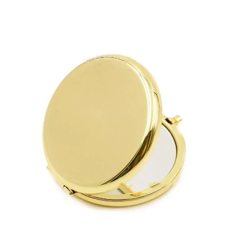 Rose Gold Double-Sided Compact Mirror - Portable Folding Mini Pocket Makeup Mirror for Women & Men