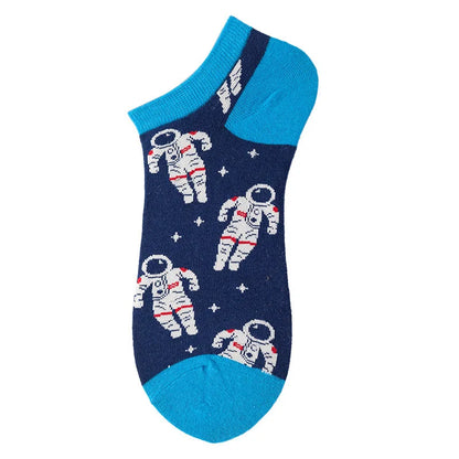 40-Style Colorful Cotton Ankle Socks – Fashion Novelty Short Socks for Men & Women, Funny Animal, Food & Avocado Casual Designs