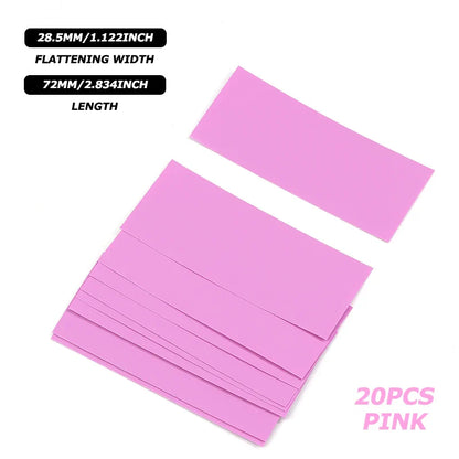 18650 PVC Heat Shrink Wrap Tubing – Pre-Cut Insulated Battery Sleeves (20/50/100pcs) Protective Shrink Film Cases
