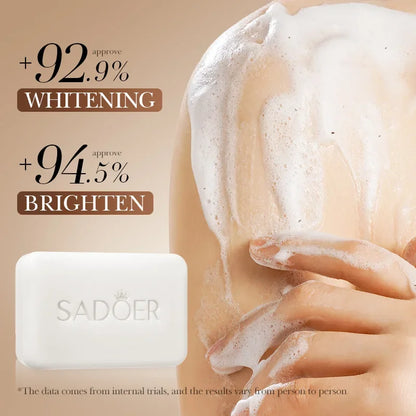 Sadoer Niacinamide & Arbutin Facial Soap – Brightening Moisturizing Deep Cleansing Handmade Face & Body Cleanser Foam