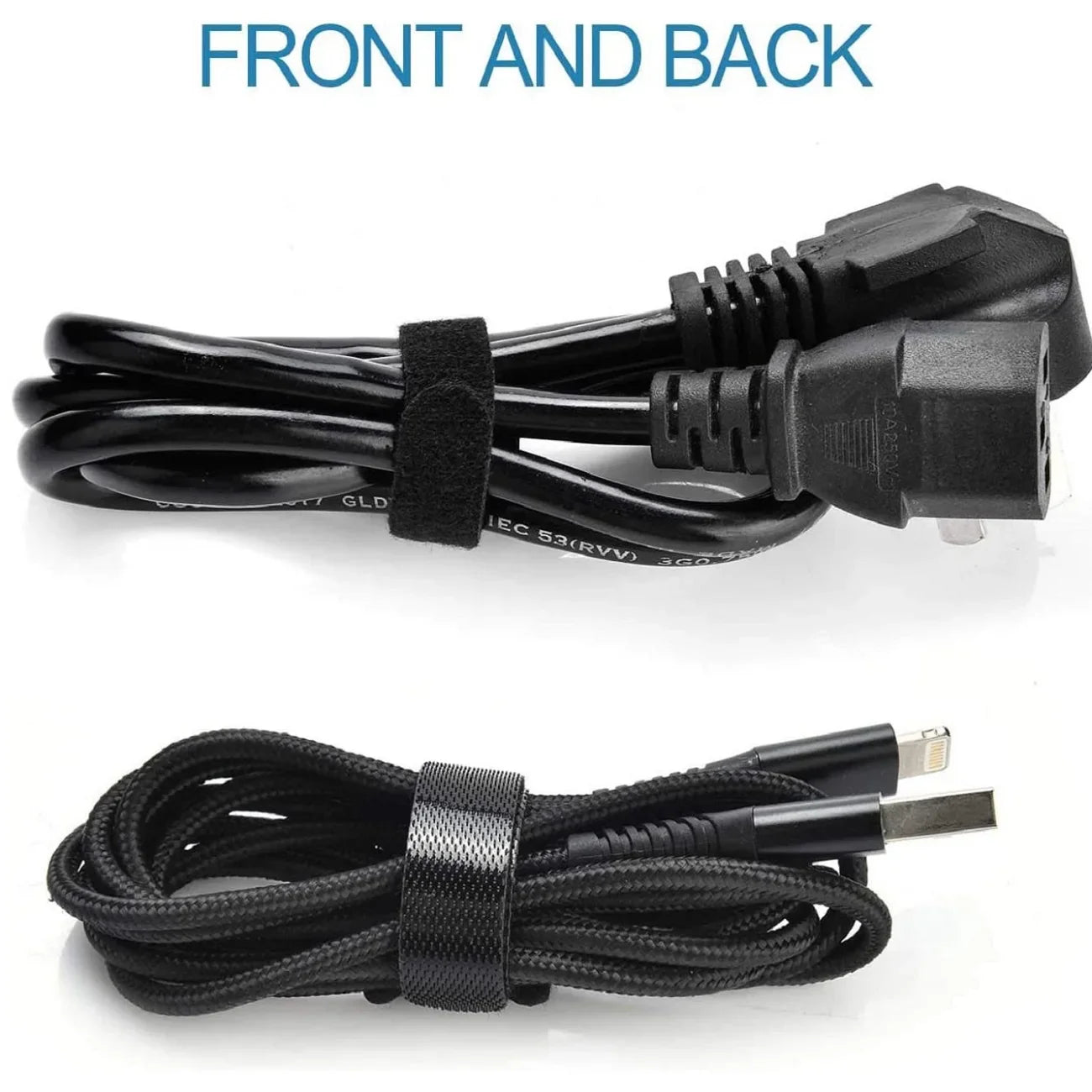 50-Pack Releasable Cable Organizer Ties: Nylon Mouse Earphones Wire Management - Reusable Loop Hoop Tape Straps, Cable Tie