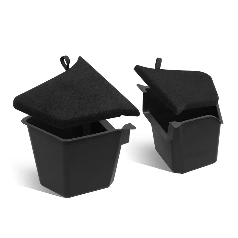 Tesla Model Y Berlin/Austin 2022-2025 Trunk Side Storage Bins – TPE Cargo Organizer with Carpet Lids