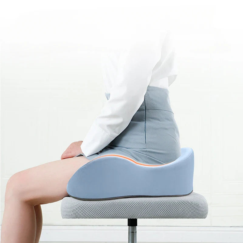 Memory Foam Non-Slip Seat Cushion - Hip Pain Relief, Massage Pad for Office Chair & Car Seat, Coccyx Tailbone Cushion