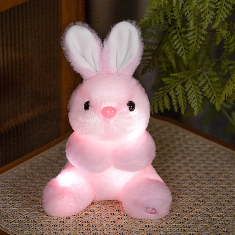 Luminous Cartoon Rabbit Plush Toy - Cute Soft Glowing Stuffed Doll Pillow Gift for Kids & Home Decor
