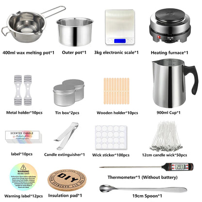 Candle Making Kit – Pouring Pot, DIY Supplies & Tools for Handmade Wax Candles, Includes Wax Melting Hot Plate