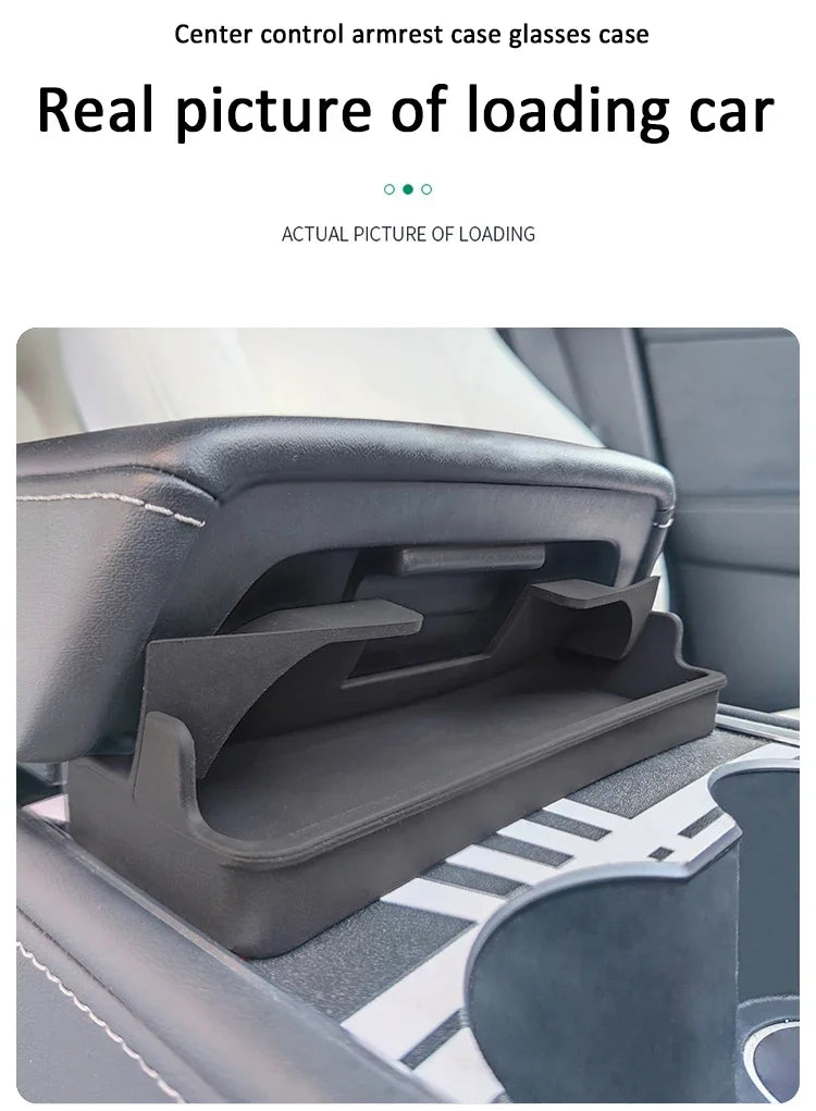 Central Armrest Storage Box for Tesla Model Y/3/3 Highland – Multi-Functional Glasses & Phone Organizer Case, 2024 Accessory
