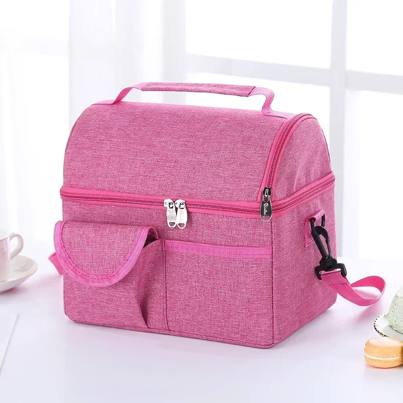 Reusable Insulated Lunch Bag 8L – Leakproof Waterproof Thermal Cooler & Warm Keeper Lunch Box for Men and Women, Multifunctional Carry Bag