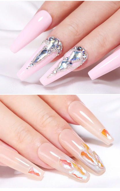 BORN PRETTY 10g Gel Nail Glue for Rhinestones - Super Adhesive, No Wipe Nail Gem Glue for 3D Crystals, Beads, Diamonds & Stickers