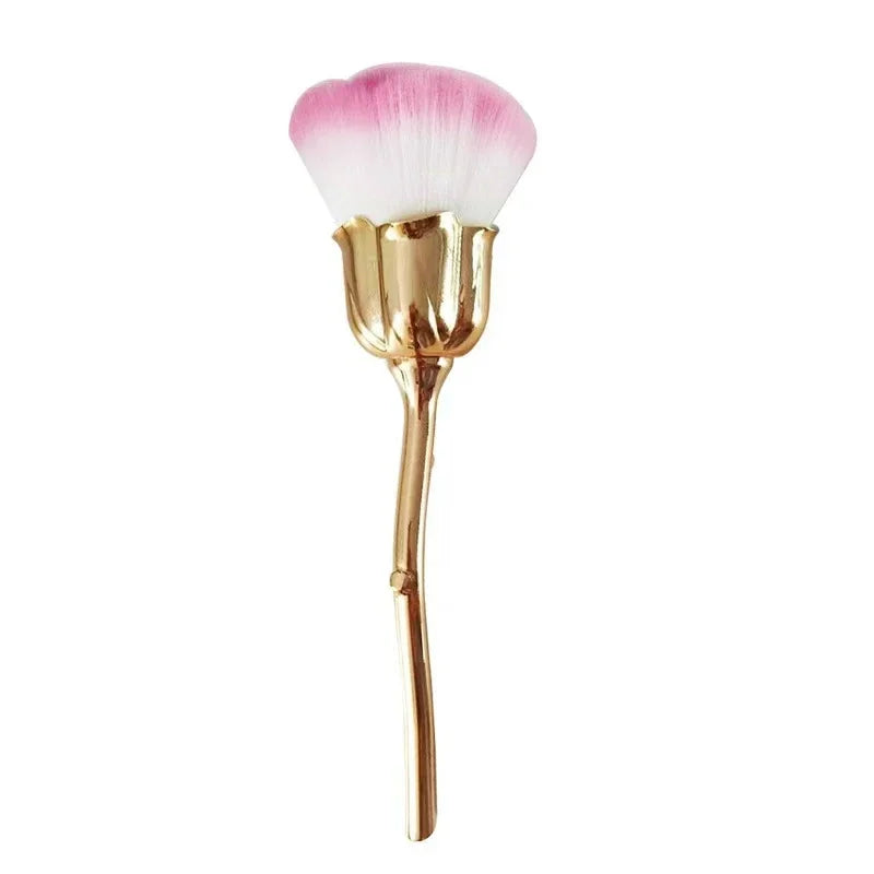 Rose Nail Dust Brush - Soft Manicure & Nail Art Cleaning Brush