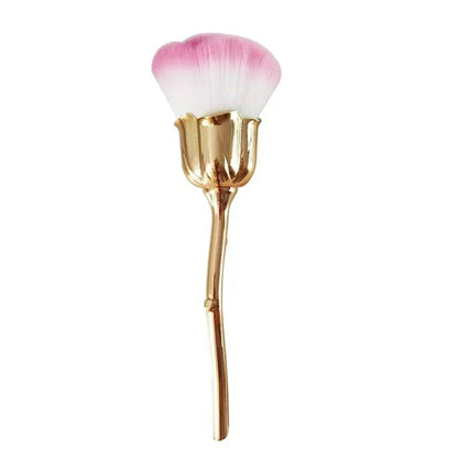 Rose Nail Dust Brush - Soft Manicure & Nail Art Cleaning Brush