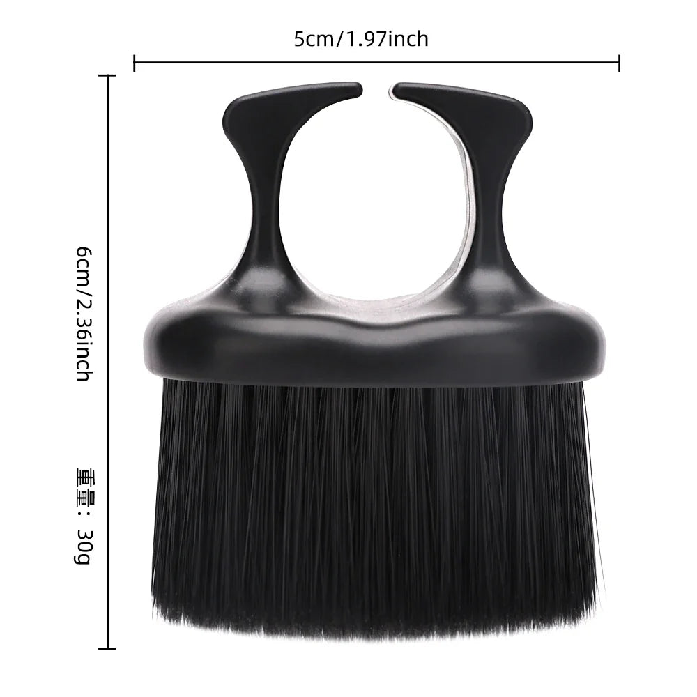 Ring Neck Hair Duster Brush - Soft Barber Hair Cutting Cleaning Brush for Removing Loose Hair & Salon Use
