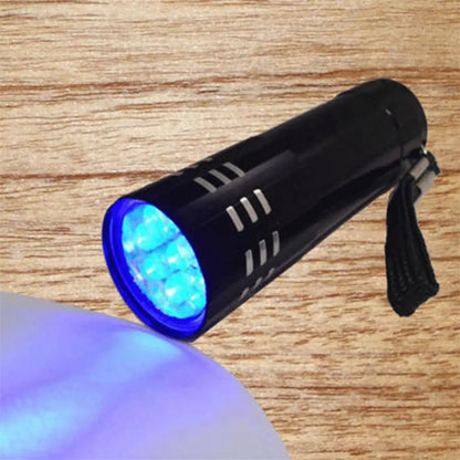 UV 9 LEDs Ultraviolet Flashlight – Multi-Functional Mini Fluorescent Torch, Lightweight, Portable, Waterproof Emergency Lamp
