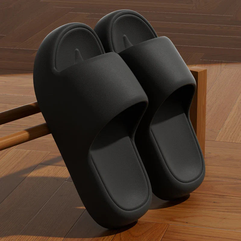Unisex EVA Non-Slip Pillow Slides – Soft Sole Cloud Slippers for Bathroom, Home & Beach Comfort Platform Sandals