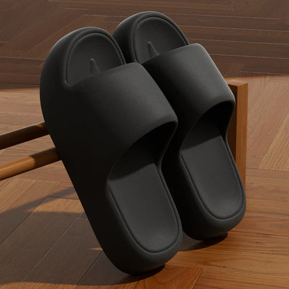 Unisex EVA Non-Slip Pillow Slides – Soft Sole Cloud Slippers for Bathroom, Home & Beach Comfort Platform Sandals