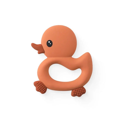 Baby Silicone Teether Toy - Cartoon Rattle Gum Relief Infant Teething Accessory for 0-12 Months