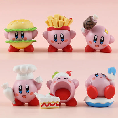 6pcs Kirby Cake Topper Set – Vinyl Doll Figure Toys for Decoration