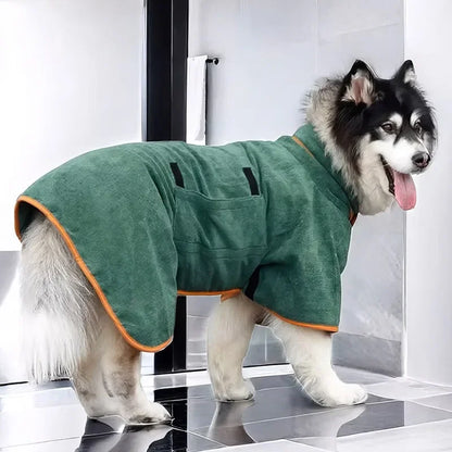 Absorbent Quick Dry Pet Bathrobe – Dog & Cat Bath Towel Robe for Small & Large Pets, Fast Drying Pet Cleaning Supplies