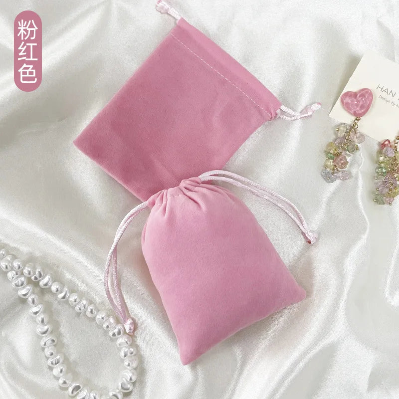 100pcs Velvet Drawstring Bags 7x9cm – Jewelry Packaging, Gift, Wedding & Party Favor Pouches