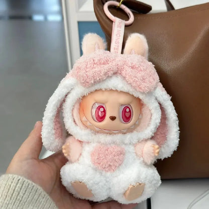 Cute Knitted Clothes Keychain – Outfit for 17cm Labubu/Macaron Doll, Kids & Girl Gifts