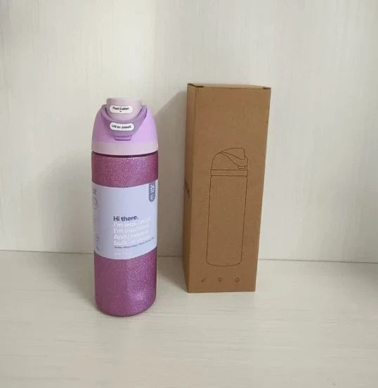 32oz & 24oz One-Touch Pop-Up Sports Water Bottle — Vacuum Insulated Tumbler with Straw & Spout, Leakproof for Outdoor and Gym Use