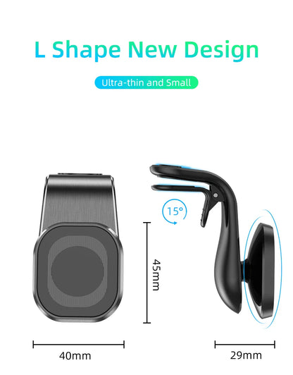 Magnetic Car Phone Holder - Air Vent Clip Mount with 360° Rotation for Xiaomi, iPhone 14, Samsung, & Other Cell Phones