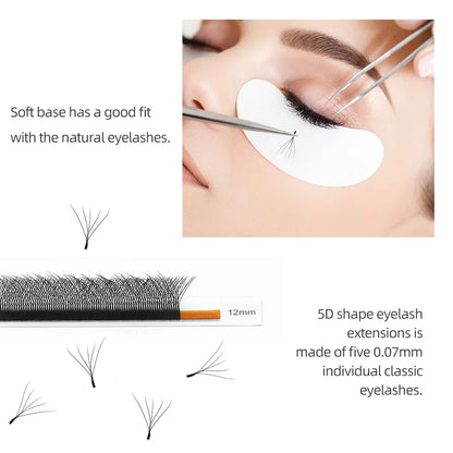 NAGARAKU 5D W-Shape Eyelash Extensions – Mega Volume Premade Fans, Soft Dense Lashes