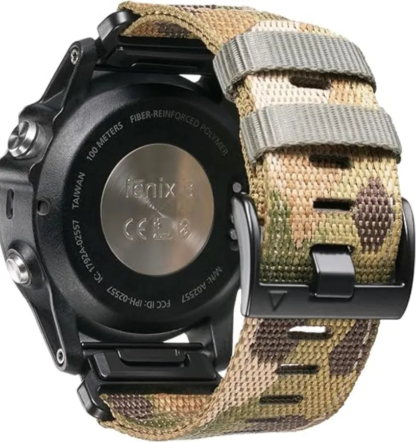 QuickFit 22mm/26mm Nylon Braided Watch Strap for Garmin Fenix 7/7X/6X Pro/Epix Pro Gen 2 – Durable Sport Replacement Band