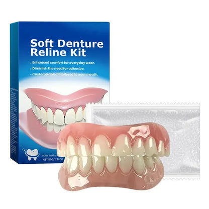 Denture Silicone Kit – Soft Denture Liners for Upper & Lower Teeth, Easy Use Dental Care Replacement Set