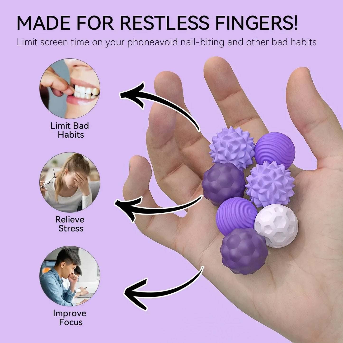 Silicone Magnetic Sensory Fidget Balls – Calming Stress Relief Toy for Kids & Adults   3/3