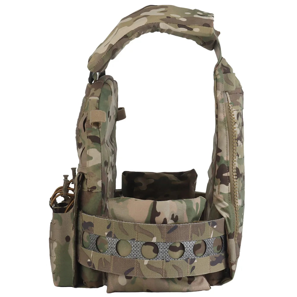 Tactical Vest Ferro Plate Carrier V5 – Military Hunting Airsoft Body Armor with Portable MOLLE System & Triple Magazine Pouch