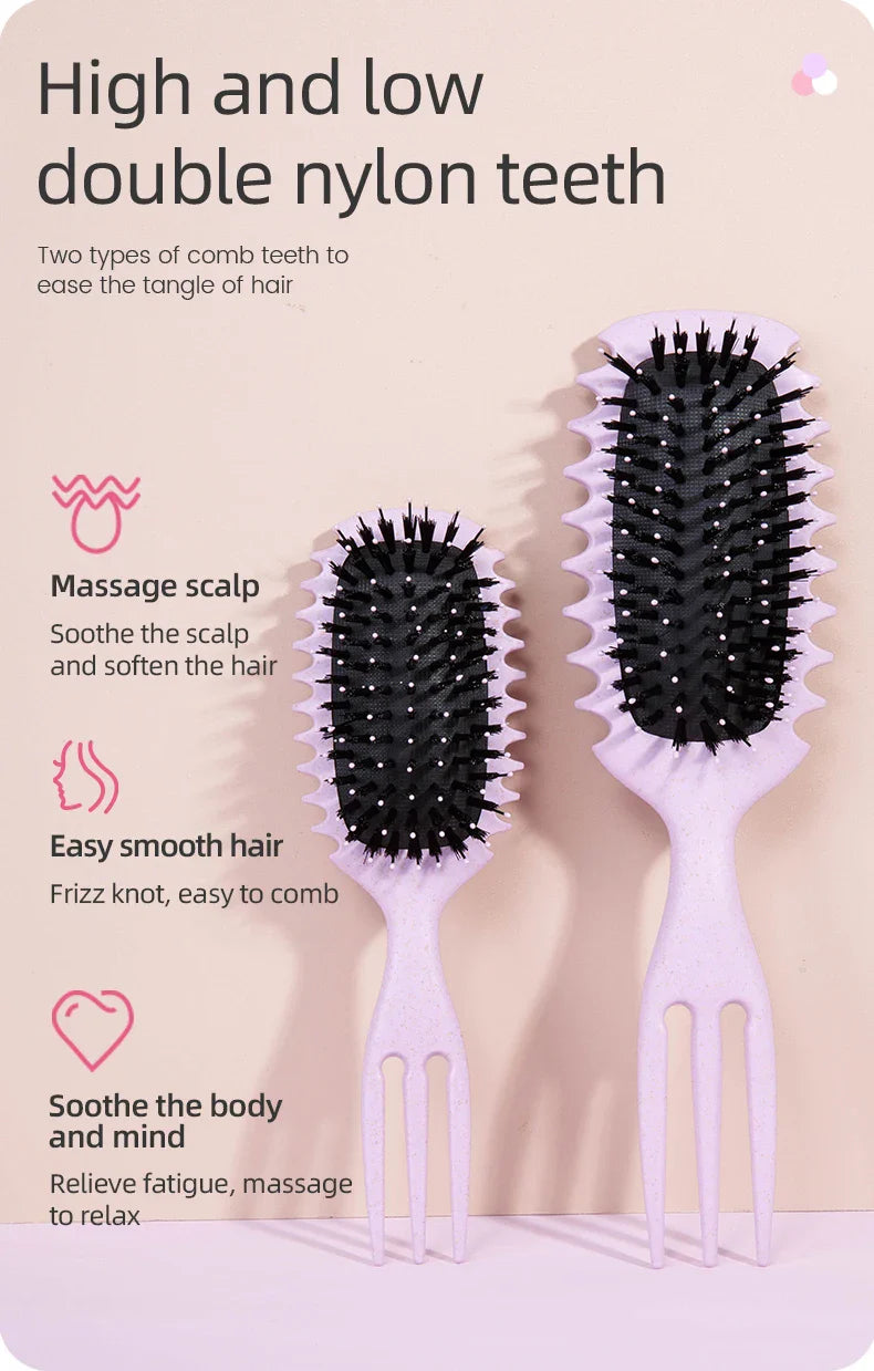 Candy Brush Curly Hair Styling – Nylon Bristle Detangling & Volumizing Comb for All Hair Types